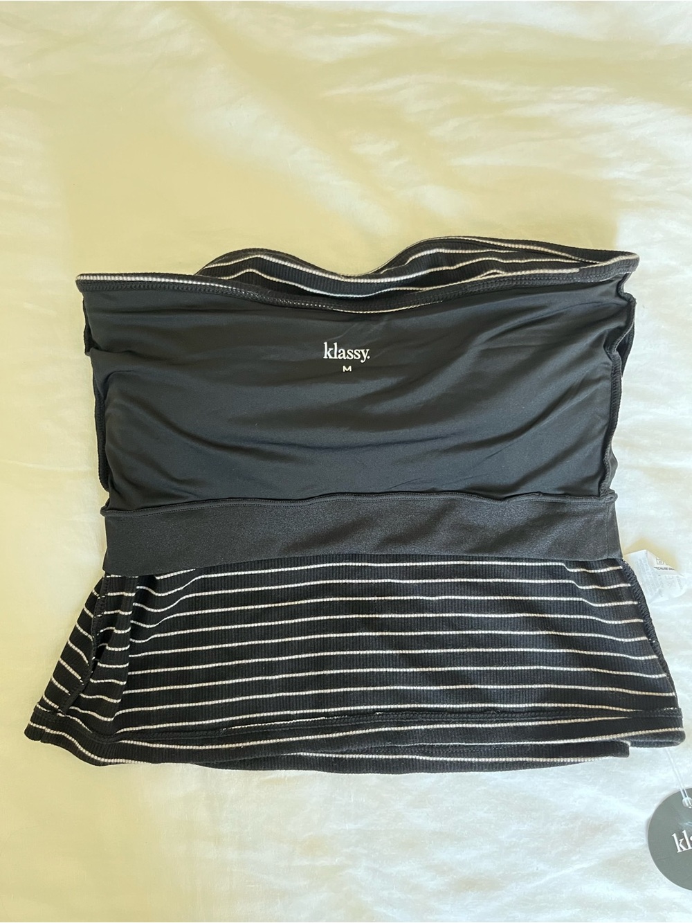 Klassy Network Black and White Striped Tube Top Brami - Picture 5 of 6